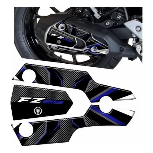 Adesivo Protetor Resinado Escapamento Moto Fz 25 Fz25 Azul