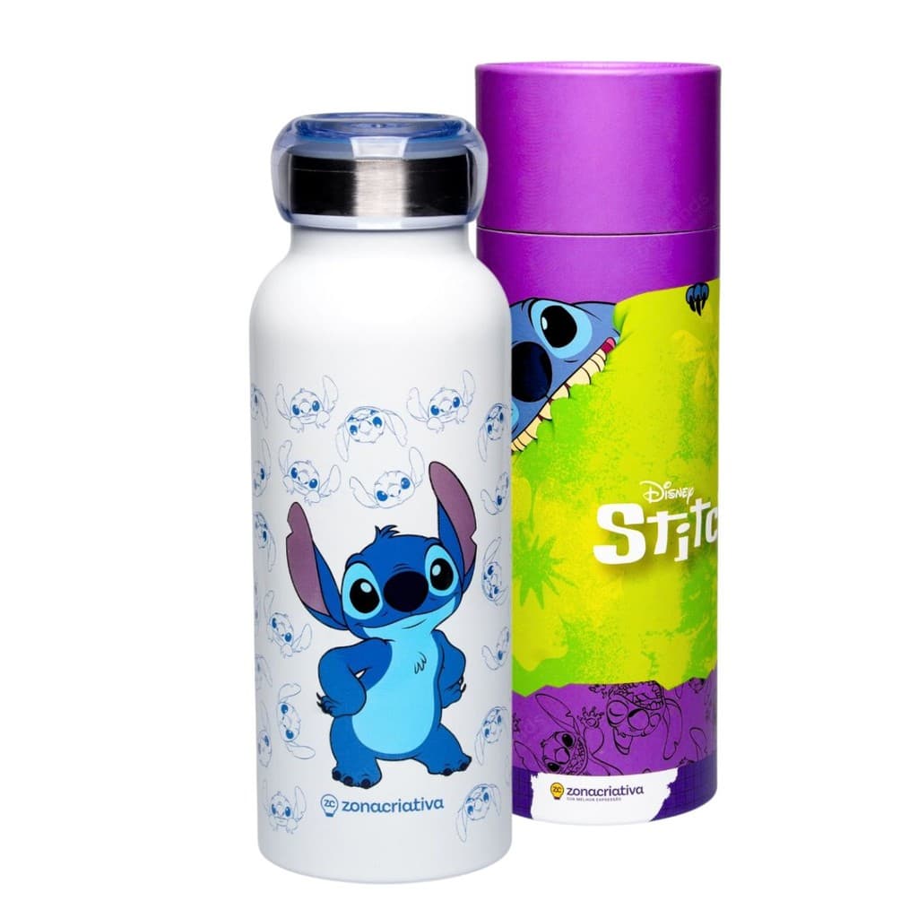 Garrafa Térmica Holográfica Bubble Stitch Disney 500ml - Zona Criativa