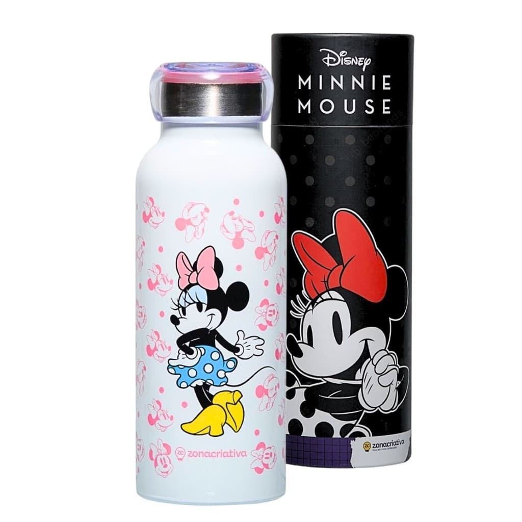 Garrafa Térmica Bubble Holográfica 500ml Minnie Mouse Disney - Zona Criativa