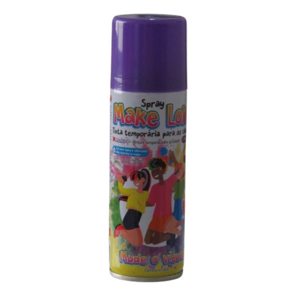 SPRAY PARA CABELO MAKE LOKO  LATA 120ML-VIOLETA COM 12 UNIDADES