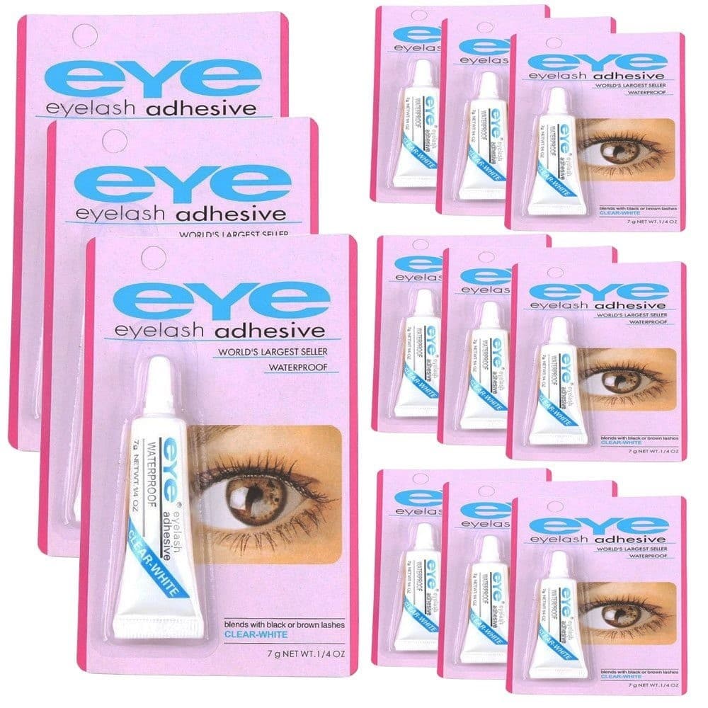 Kit com 12 Cola para Cílios Portiços a Prova D'Agua Eye Eyelash Adhesive 7g