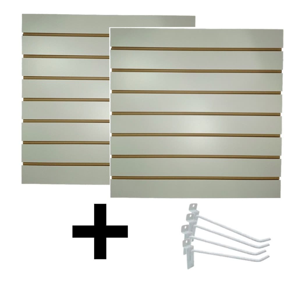Kit 2 Painel Canaletado Expositor MDF 0,60x0,60 + 20 Ganchos Envio Imediato