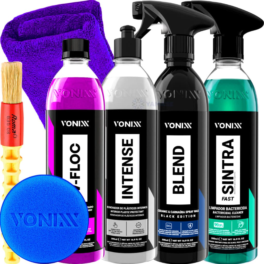 Kit Shampoo Automotivo V-Floc Cera Blend Black Sintra Fast Intense