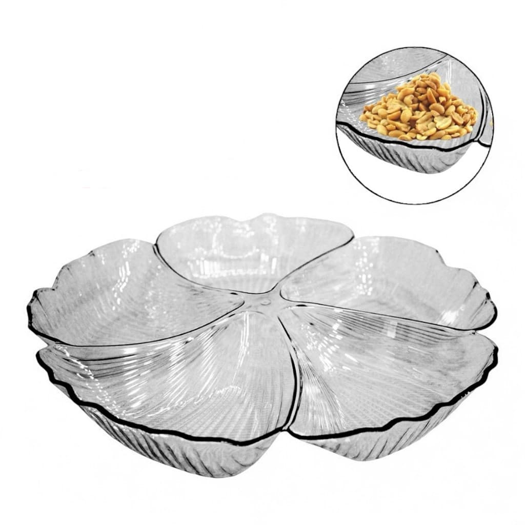 Petisqueira 32cm Flor 5 Divisorias Melamina Cozinha Casa Servir Petiscos e Frios Multiuso