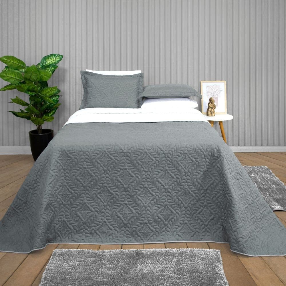 Kit Colcha Cobre Leito Matelado 3 Peças Dupla Face King Elegance