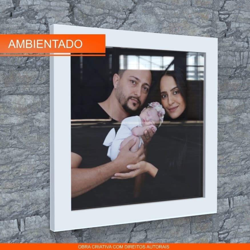 Porta Retrato Quadro 23x23 Para Foto 20x20 Com Vidro Acrílico