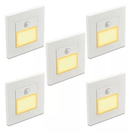 KIT 5 Balizador Lâmpada Luminária Sensor Movimento Infravermelho LED Sensor Presença PIR - CH234