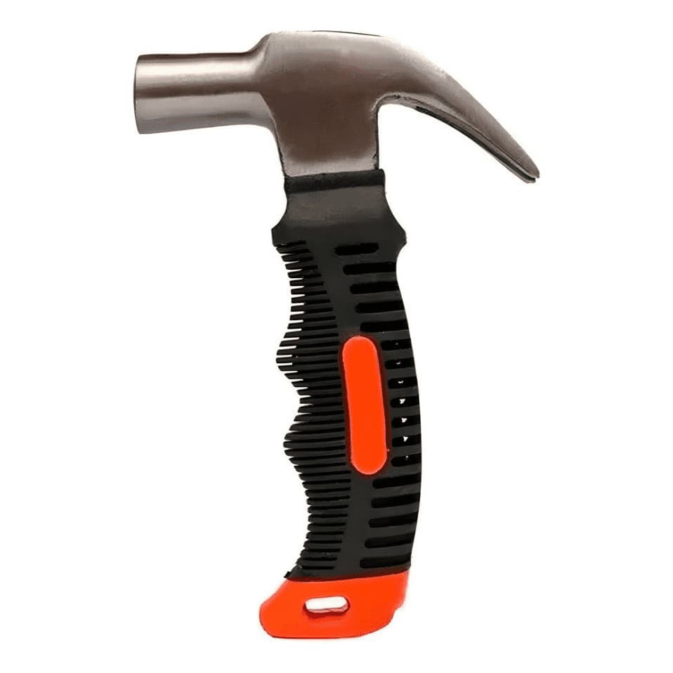 Mini Martelo Pequeno Cabo Curto Emborrachado Martelinho 16cm Ferramentas Metal
