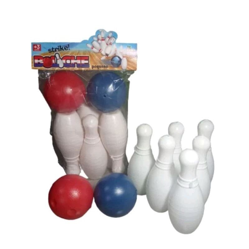 Kit  Mini Boliche Infantil 6 pinos 16 .765cm  e duas bolas