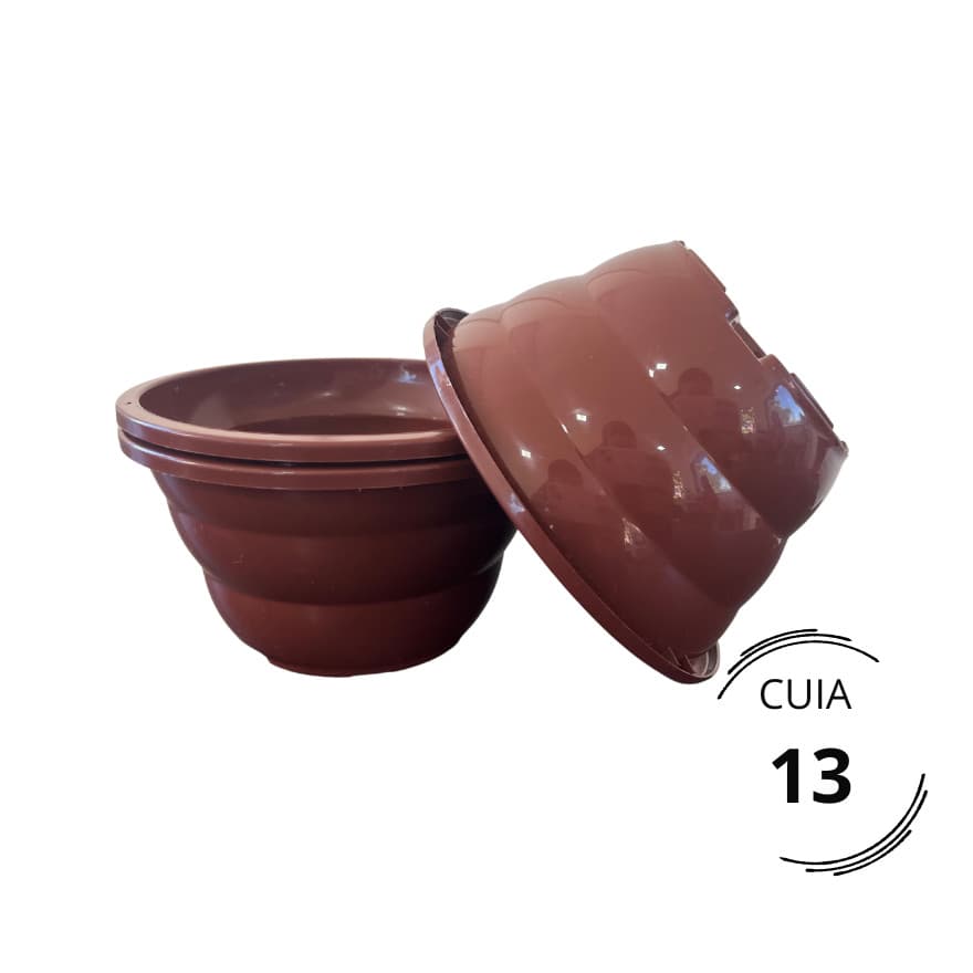 100 Vasos Plástico Cuia 13 Marrom Plantas Pendentes Vaso terracota Suculentas Rosa do Deserto