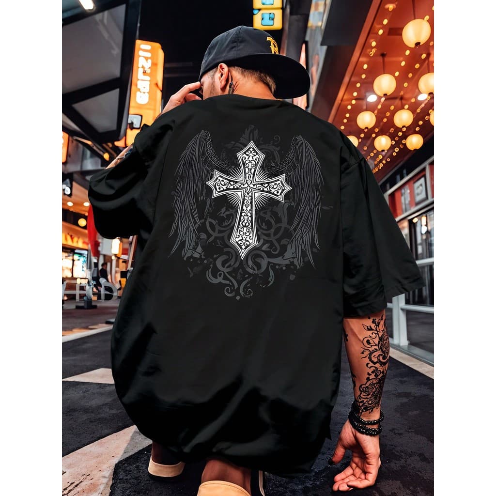 Camiseta Street Cruz Skate Skatista Camisa Blusa Unissex Masculino Feminino Plus Size Streetwear Preto Brancp