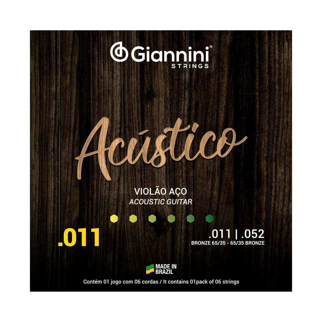 CORDAS VIOLAO AÇO 011 ACUSTICO GIANNINI GESPW