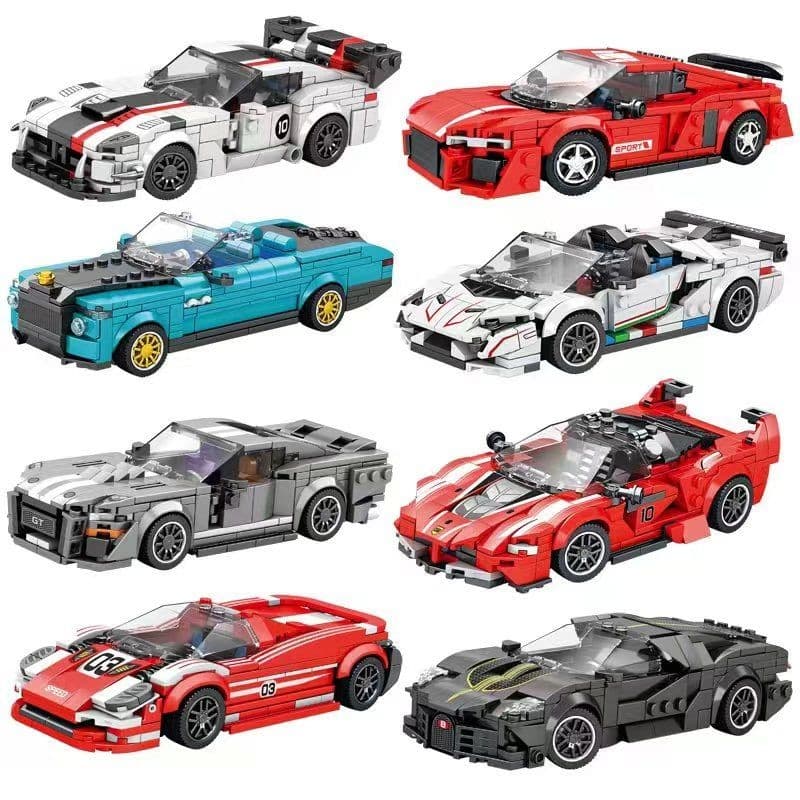 Compatível Lego carro mundialmente famoso oito grade supercarro carro de corrida Rolls-Royce menino montado bloco de con