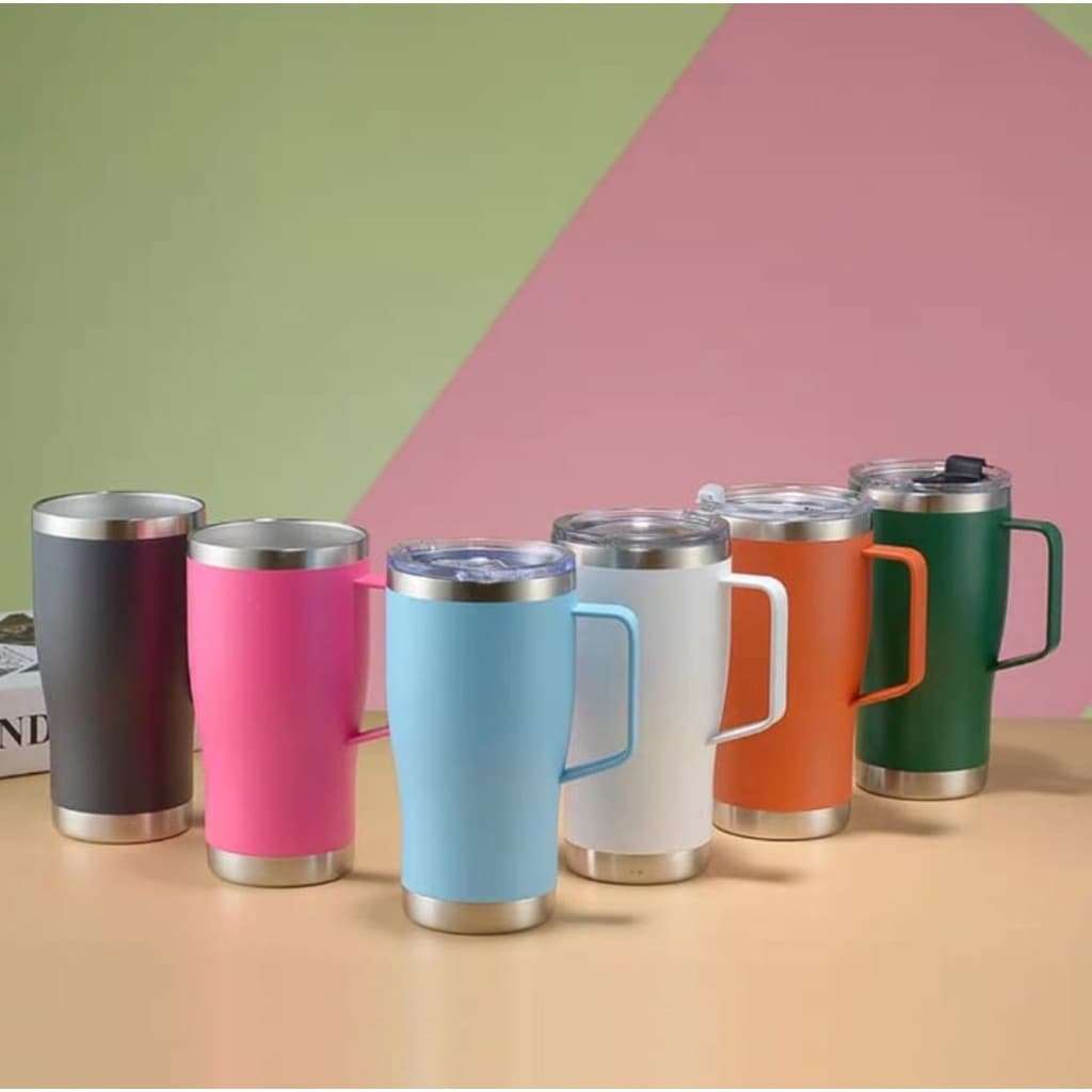 Copo Térmico de Aço Inoxidável com Alça - 600 ml