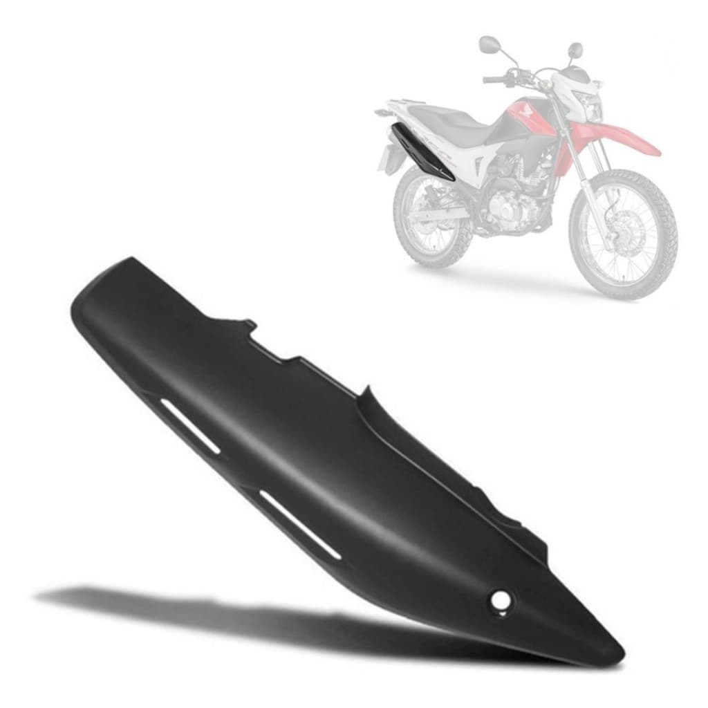 Protetor De Escapamento compatível com moto Honda Nxr Bros 160 2015 à 2021 Preto Fosco