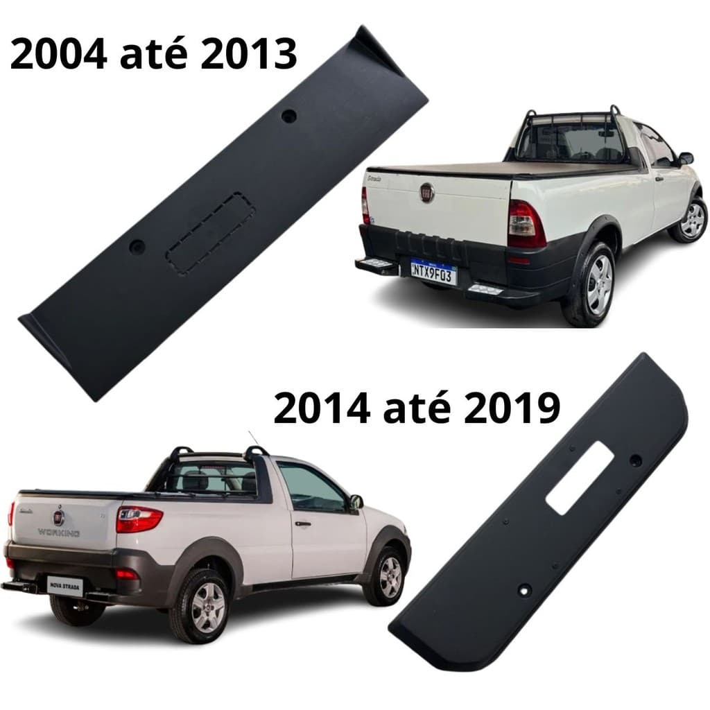 moldura parachoque Suporte Placa Fiat Strada 2004 2010 2019