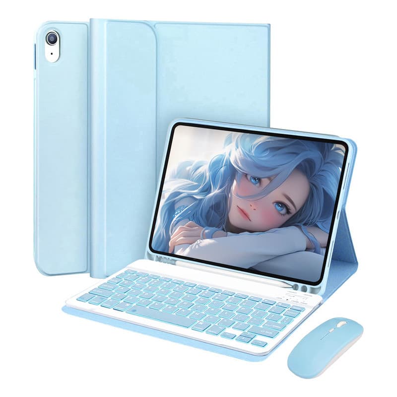 capa tablet com teclado iluminado e mouse para Samsung Tab S7plus/S7 FE/S8plus 12,4polegadas