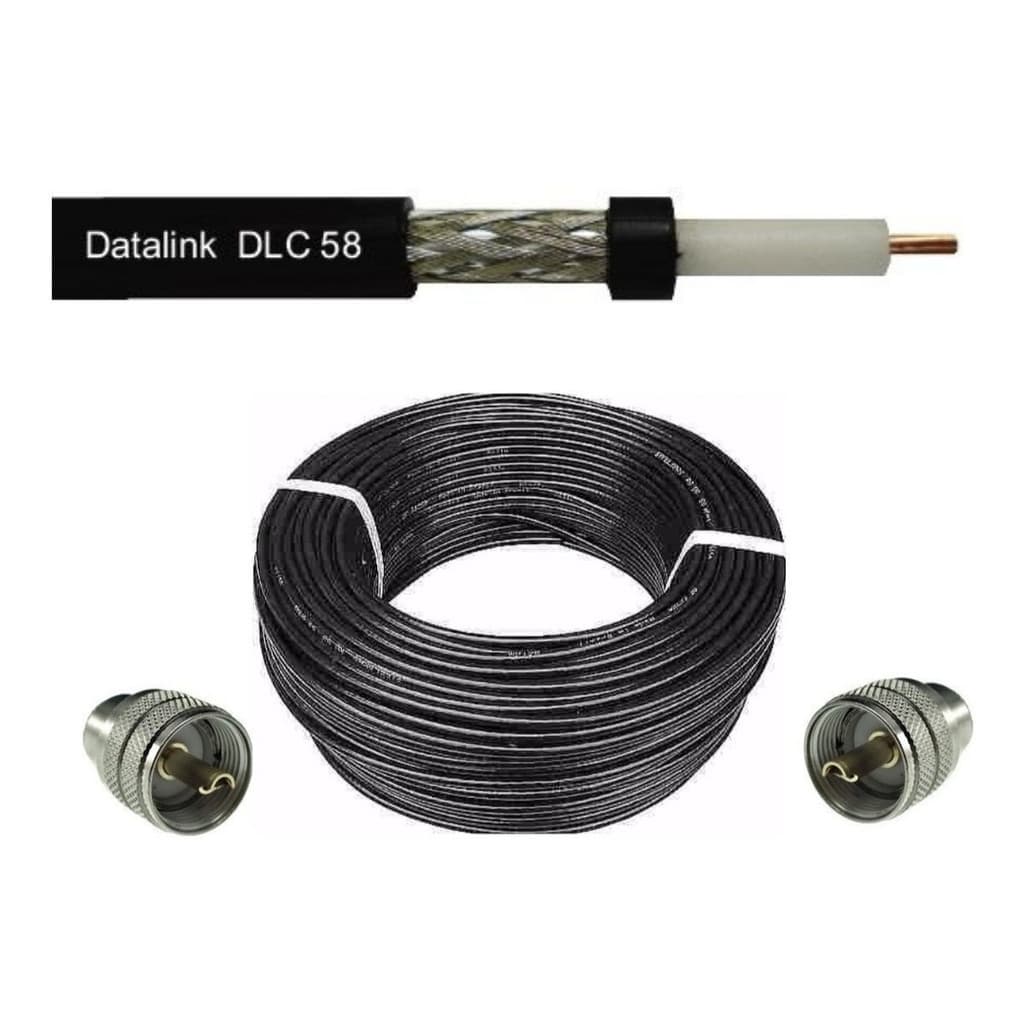 Cabo Coaxial Rigido Px Data Link Rgc58 2conector Brinde 50m