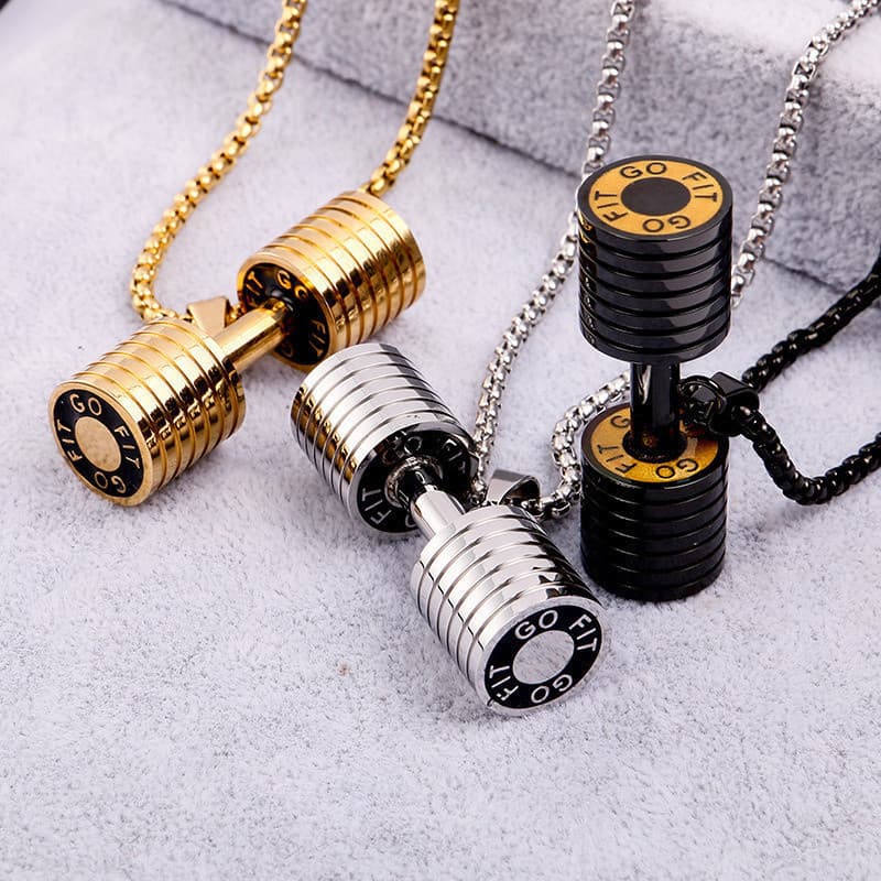Novo Colar De Moda AçO InoxidáVel Pingente Barbell