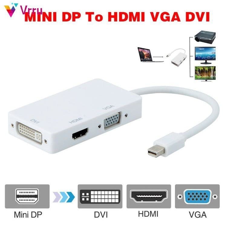 Conversor Profissional 3 Em 1 Thunderbolt Mini Display Port DP Para HDMI Cabo Adaptador DVI VGA Apple MacBook Pro Air