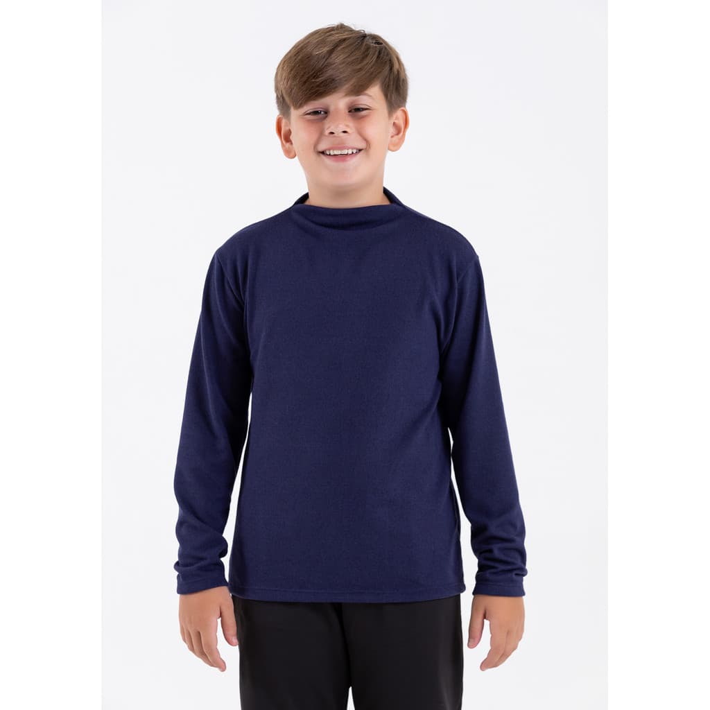 Blusa Infantil de Lanzinha Gola Média Manga Longa