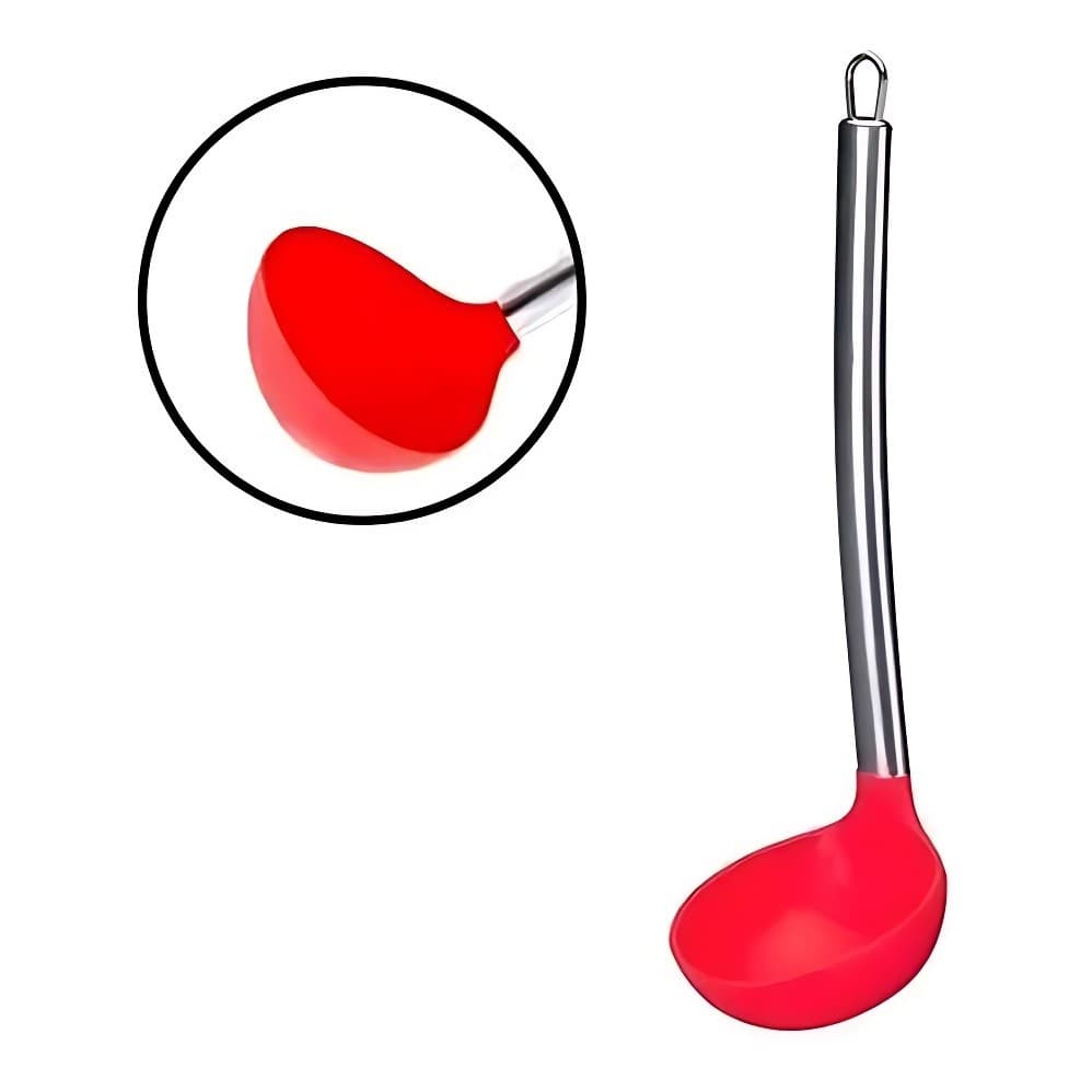 Concha Silicone Antiaderente 30cm Cabo Aço Inox Premium