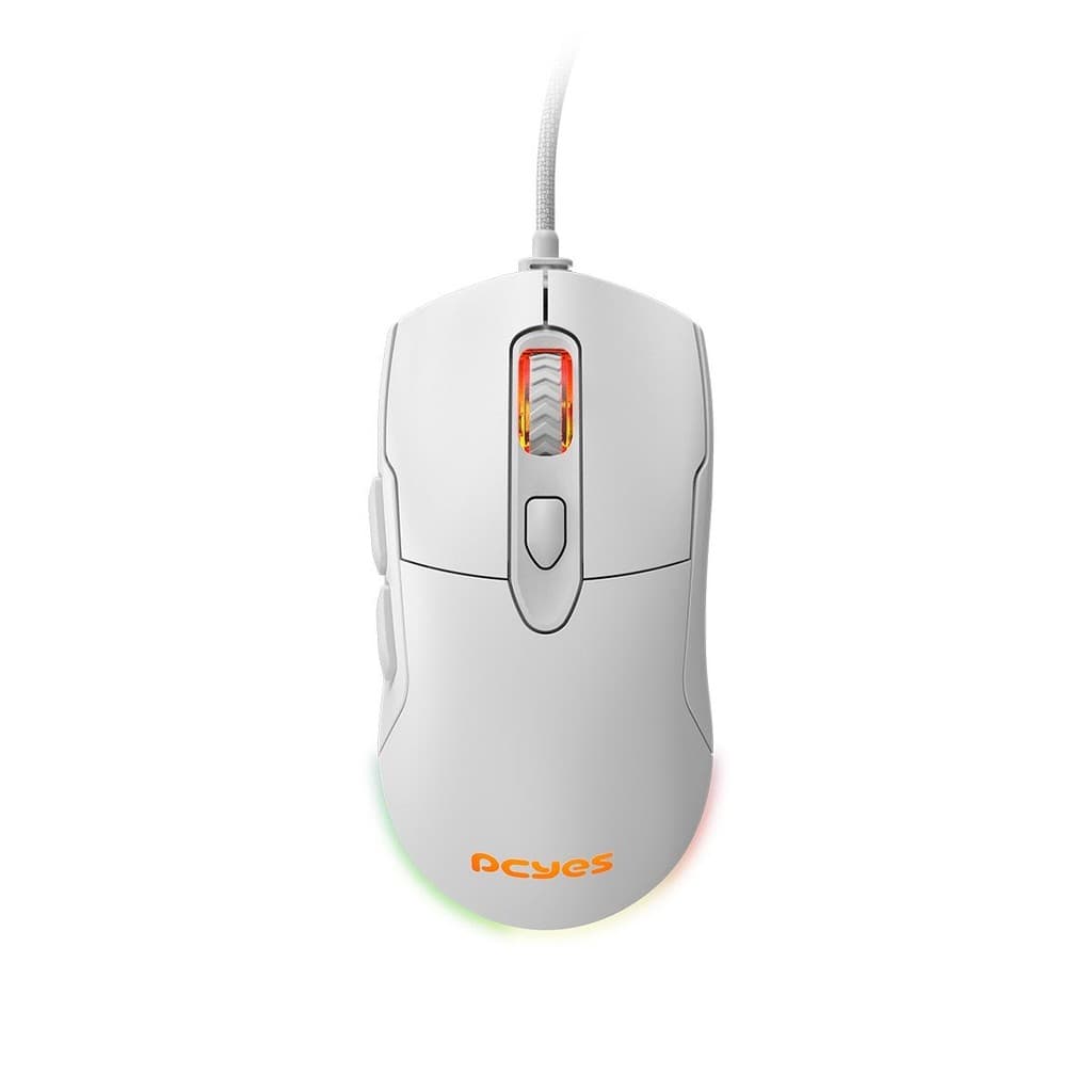Mouse Gamer Pcyes Hydrus White Ghost 12400 Dpi Rgb 6 Botões Pmghwg