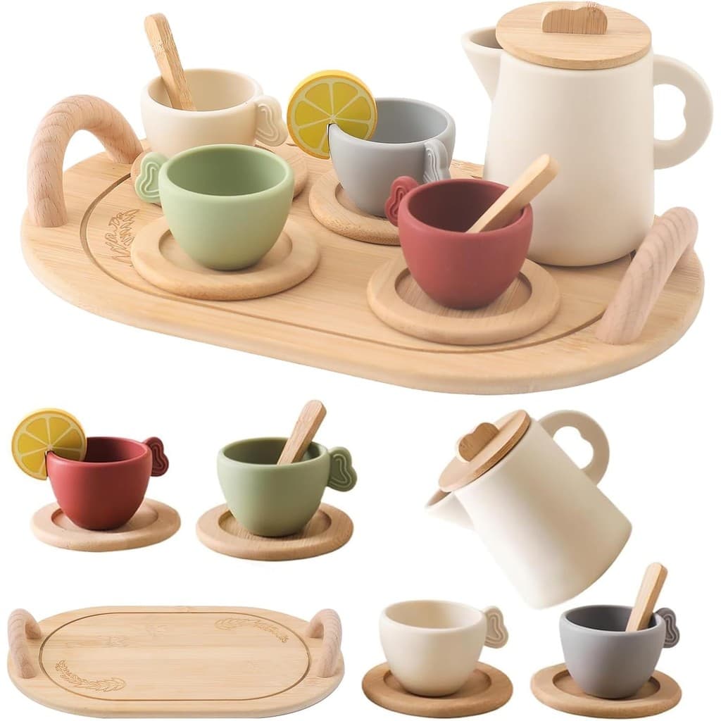 Conjunto De Festa De Chá Infantil , De Madeira Para Meninas E Meninos , Brinquedos Infantis , Acessórios De Cozinha , Br