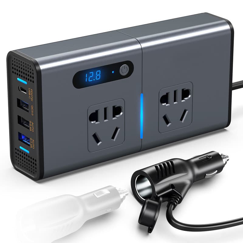 Inversor Portátil Pequeno Para Carro , 200W , 12V/24V A 220V , Conversor De Energia , Carregamento PD Rápido , Tomada De