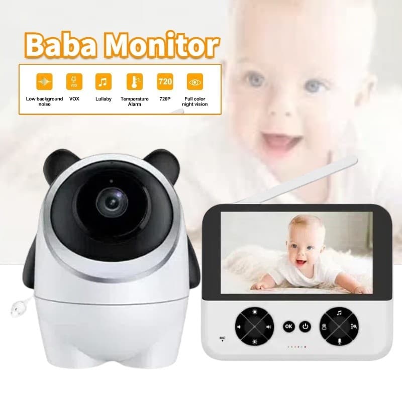 Babá Eletrônica Sem Fio com Monitor – Visão Noturna, Câmera com Áudio e Sensor de Temperatura