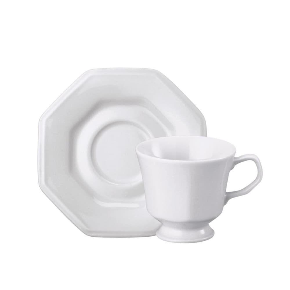 Xicara Chá com Pires 200ml Porcelana Schmidt - Mod. Prisma 077