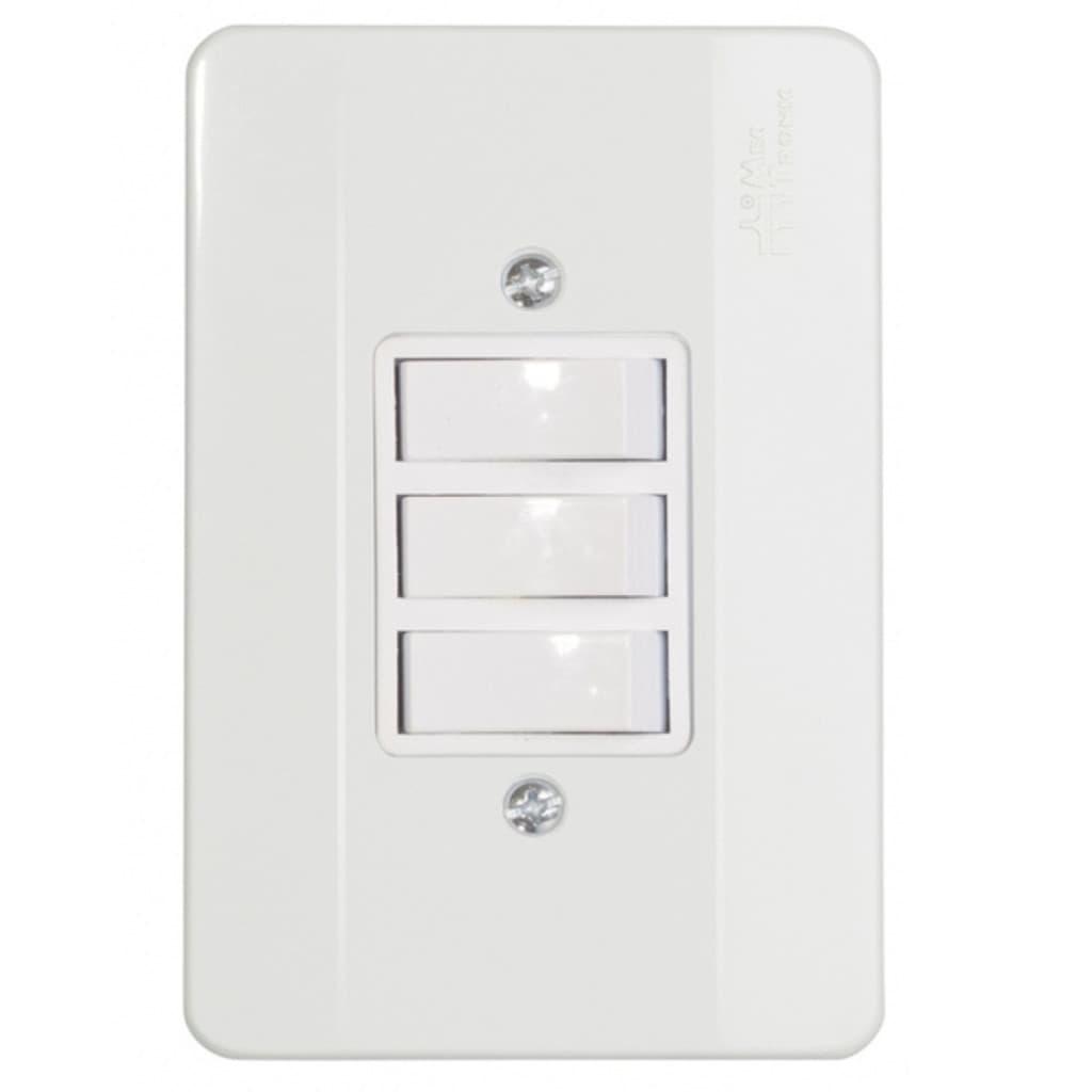 3 INTERRUPTORES SIMPLES C/PLACA BRANCA T~3M 10A/127/250V