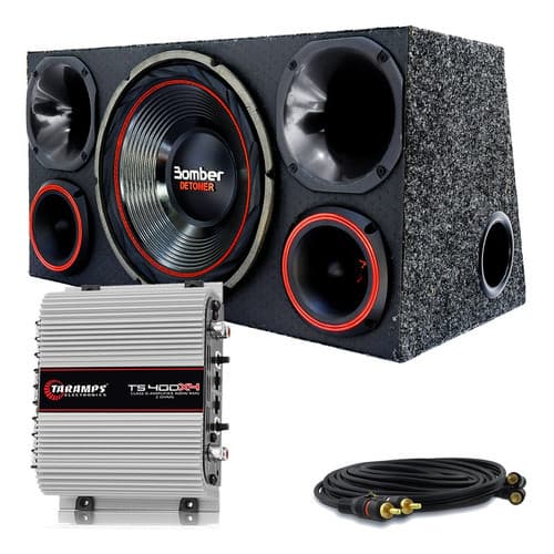 Caixa Trio Sub Bomber Detoner 12 Polegada + Modulo Taramps