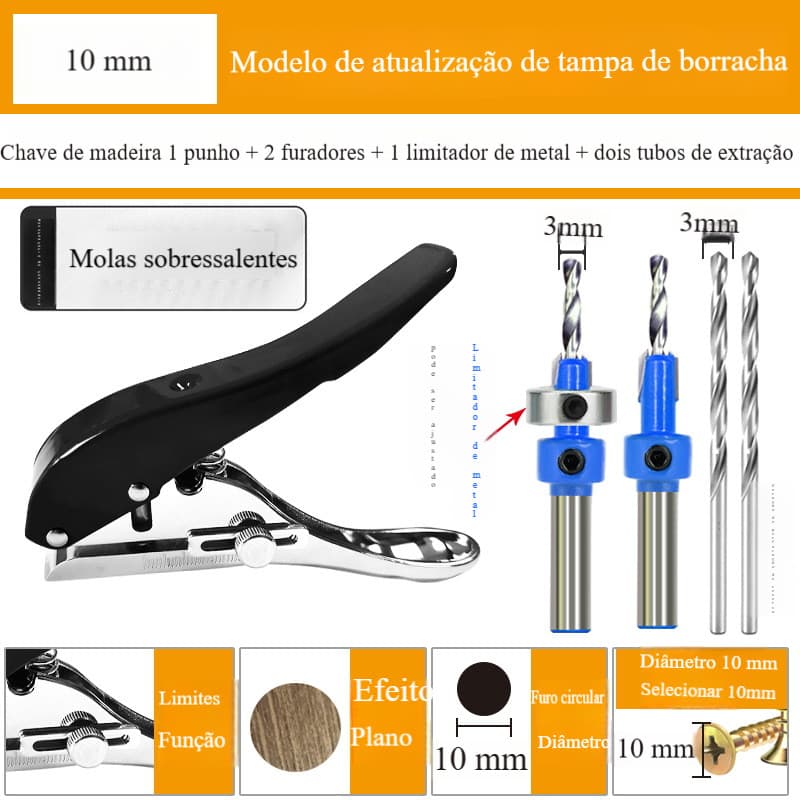 6/8/10/12/14/15mm mão buraco perfurador borda tira de vedação buraco perfurador plana Diagonal carpintaria buraco perfur