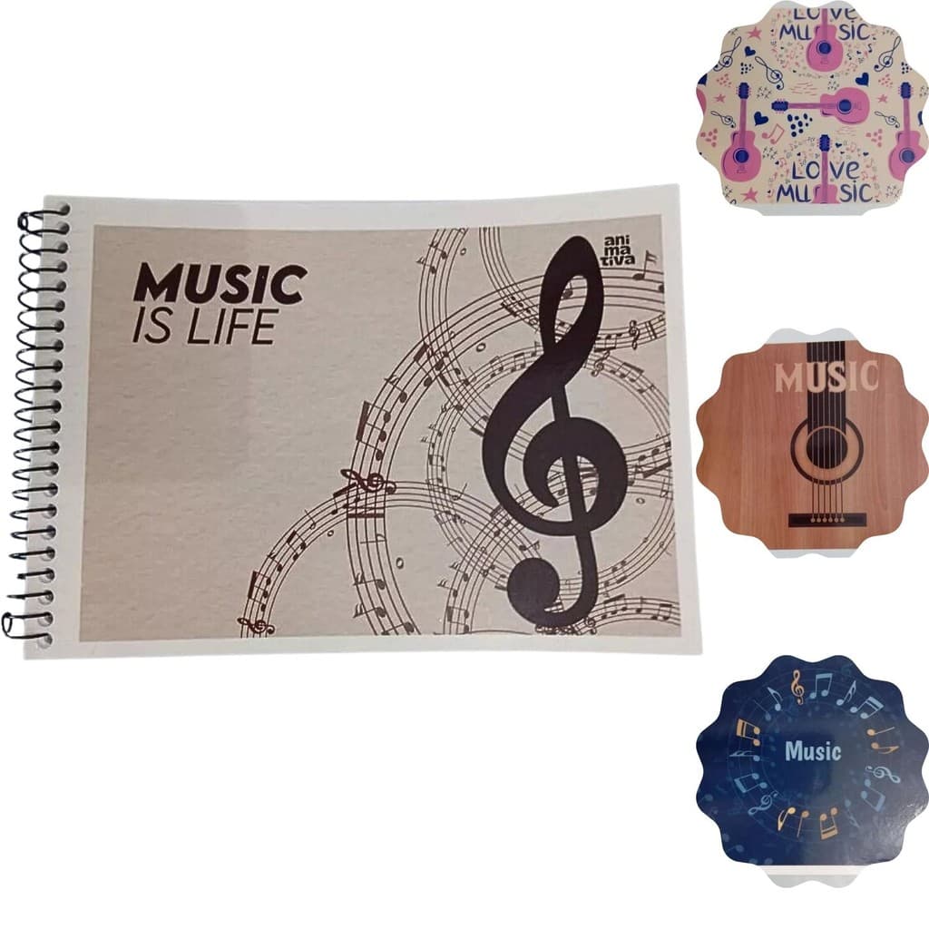 Caderno Música Capa Flexivel 40 Folhas Pequeno