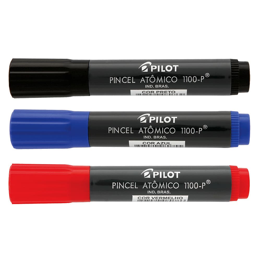 Kit Pincel Atômico Canetão Pilot 1100-P 3 Cores
