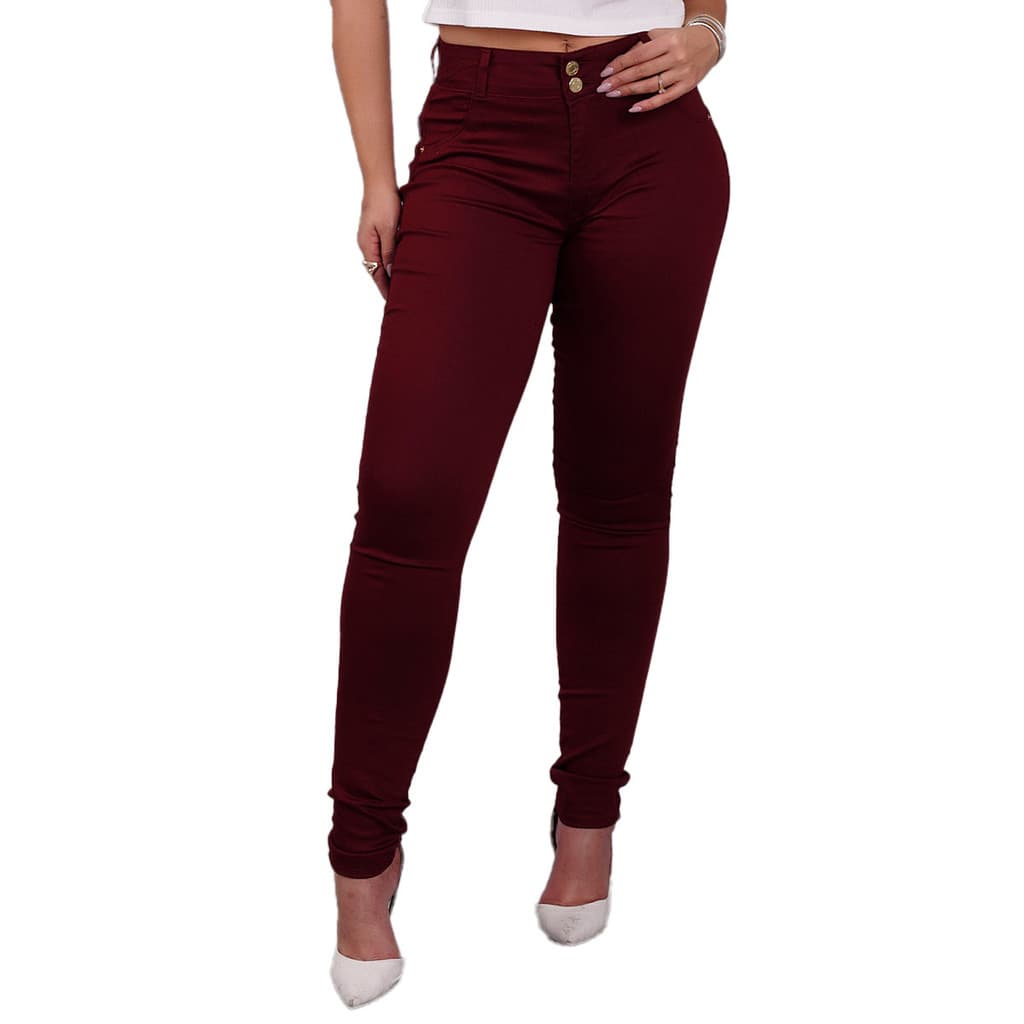 Calça Skinny Cintura Média Levanta Bumbum Ri19 para Mulheres Altas Transforme Seu Look