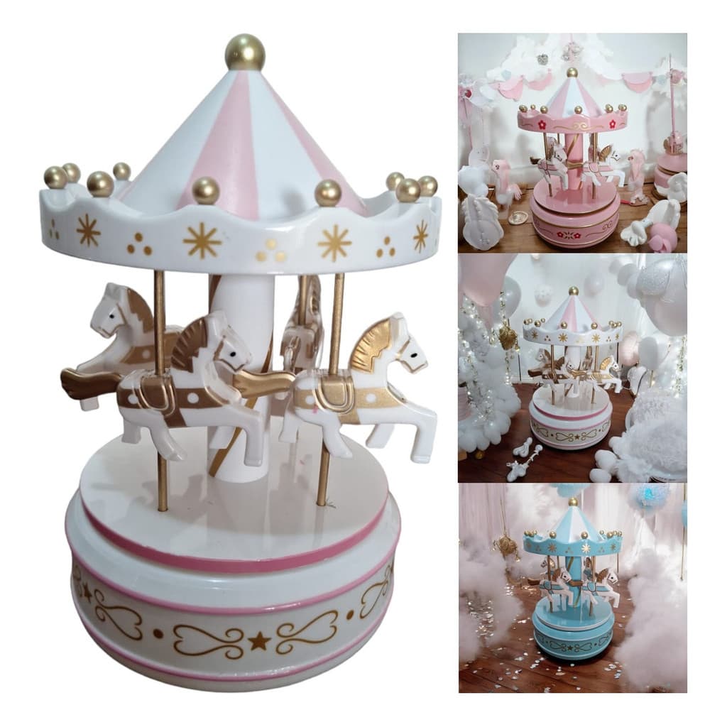 Caixinha de Música Carrossel Musical Infantil Retrô Presente Decorativo Clássico Encantador Envio Imediato