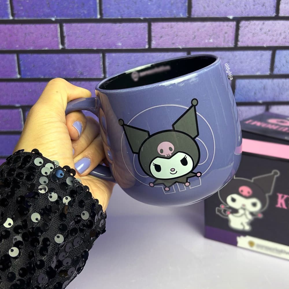 Caneca Kuromi Kawaii Fofa 350ml Cerâmica Licenciada