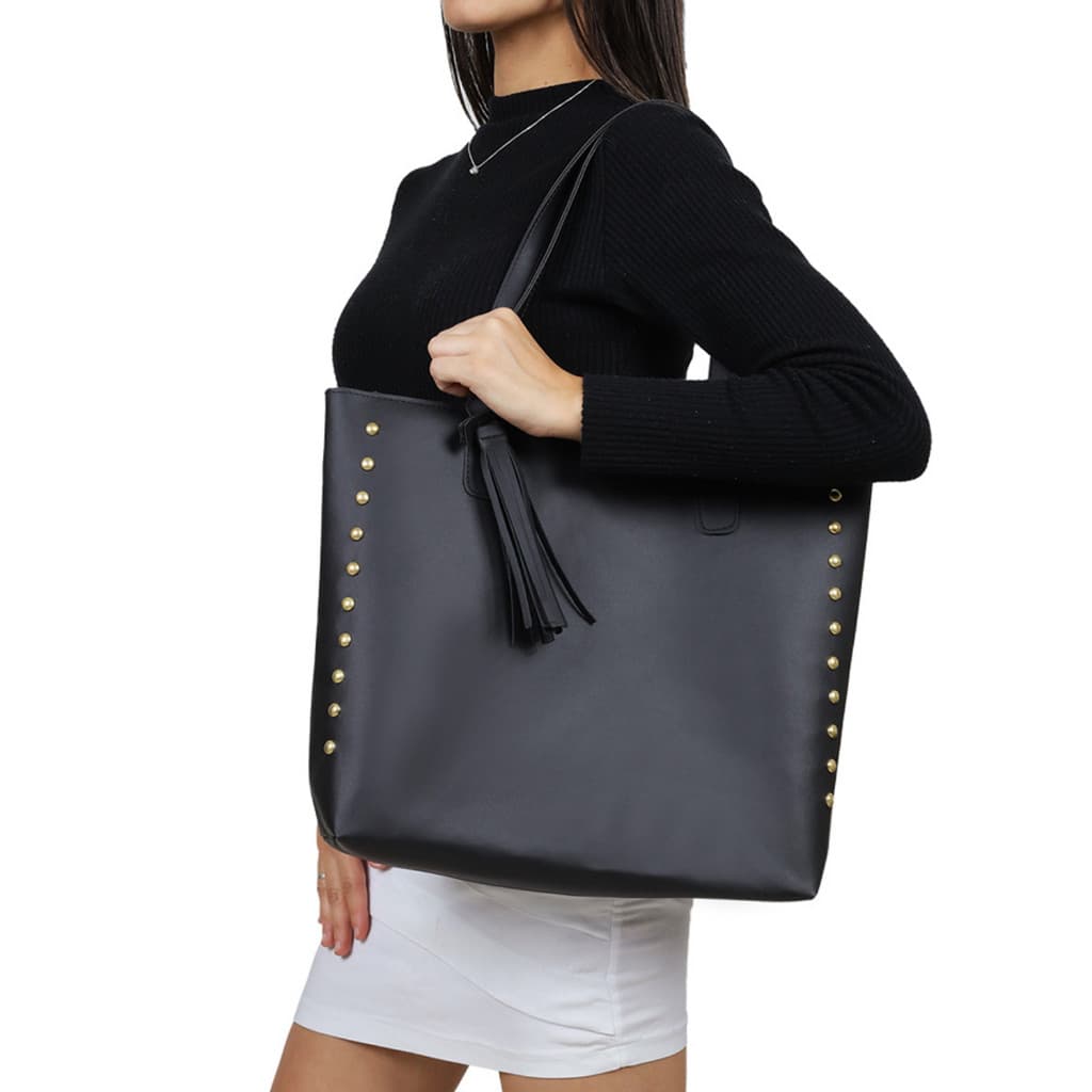 Bolsa Feminina Sacola Grande Espaçosa de Ombro Couro - Bolsa Saco Notebook  Caderno Livros Dia a Dia Promoção