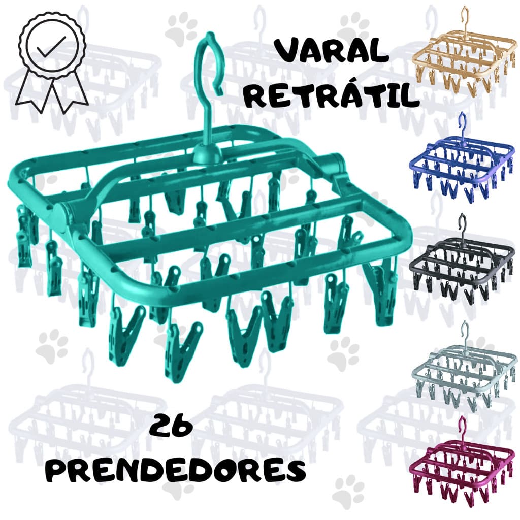 Varal Roupas Íntimas Varal de Apartamento 26 Prendedores Varal de Calcinha Meias Cuecas Dobrável