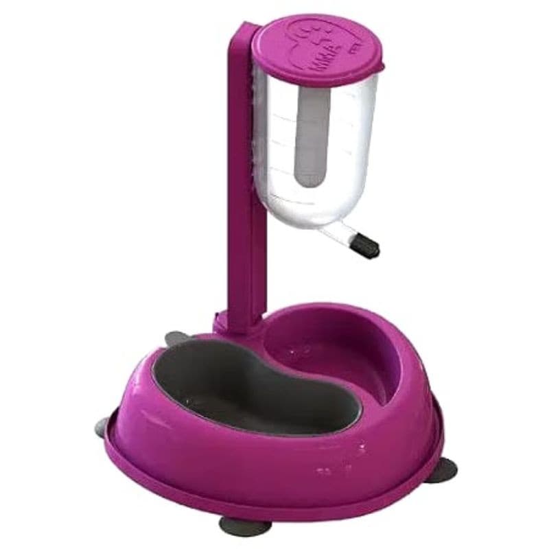 Bebedouro e Comedouro Automático Pet Lambe-Lambe - Altura Ajustável, Único ou Médio Duplo