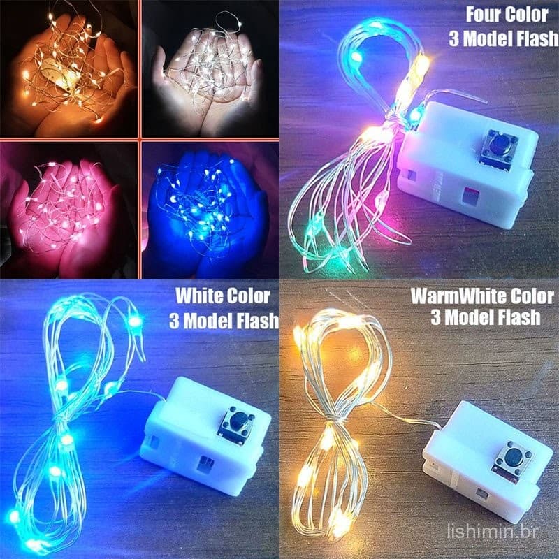30 LED 3 Metros Luzes Decorativas De Natal Fada 3 Modos Lâmpada De Arame De Cobre Luz Decorativa De Ano Novo Interior E