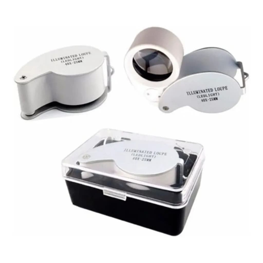 Conta-fios - Mini Lupa 40x 25mm Com Led + Caixa Protetora