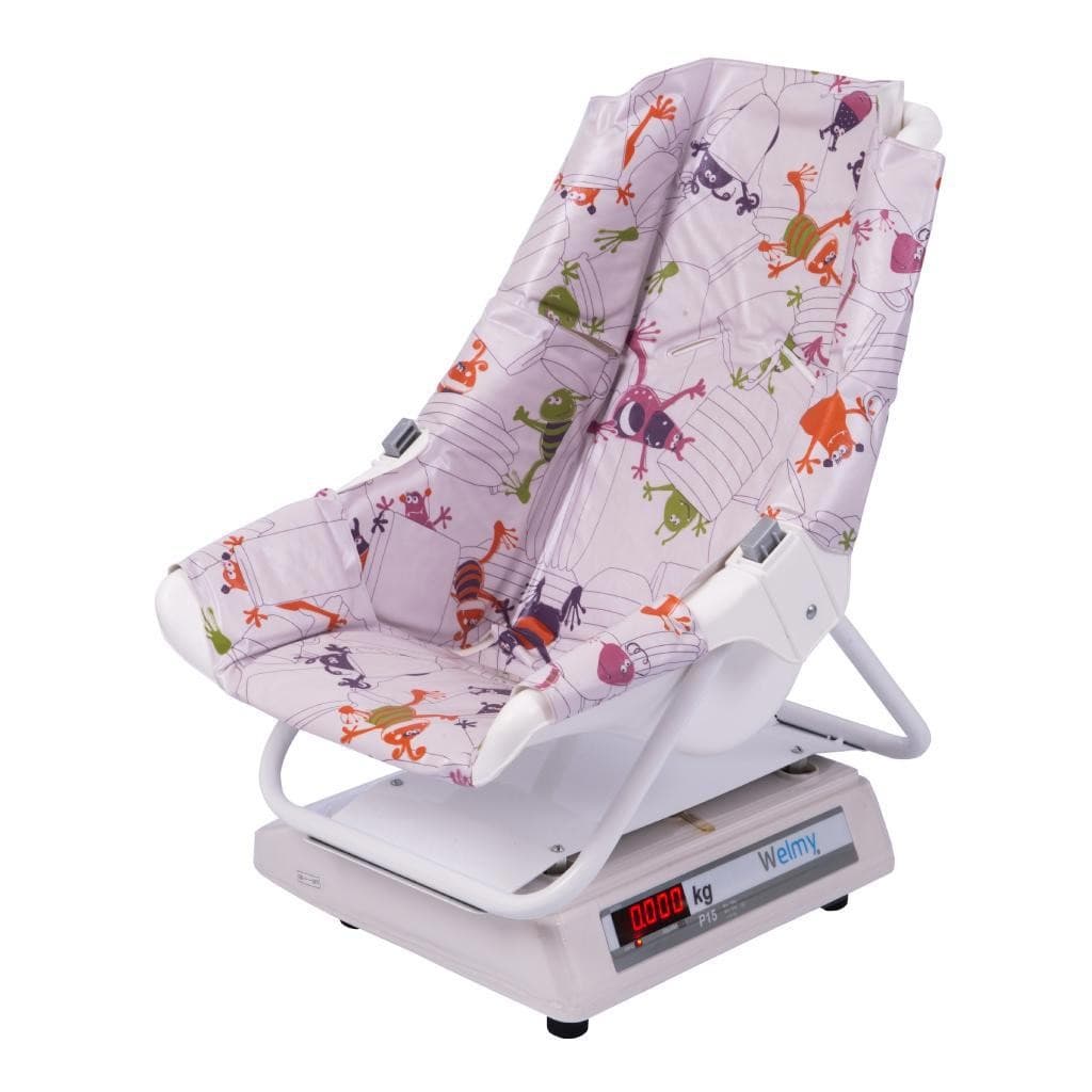 Balança Pediátrica Digital Welmy 15kg 5g Cadeira Ergonômica LED Duplo INMETRO Alta Precisão Bebê