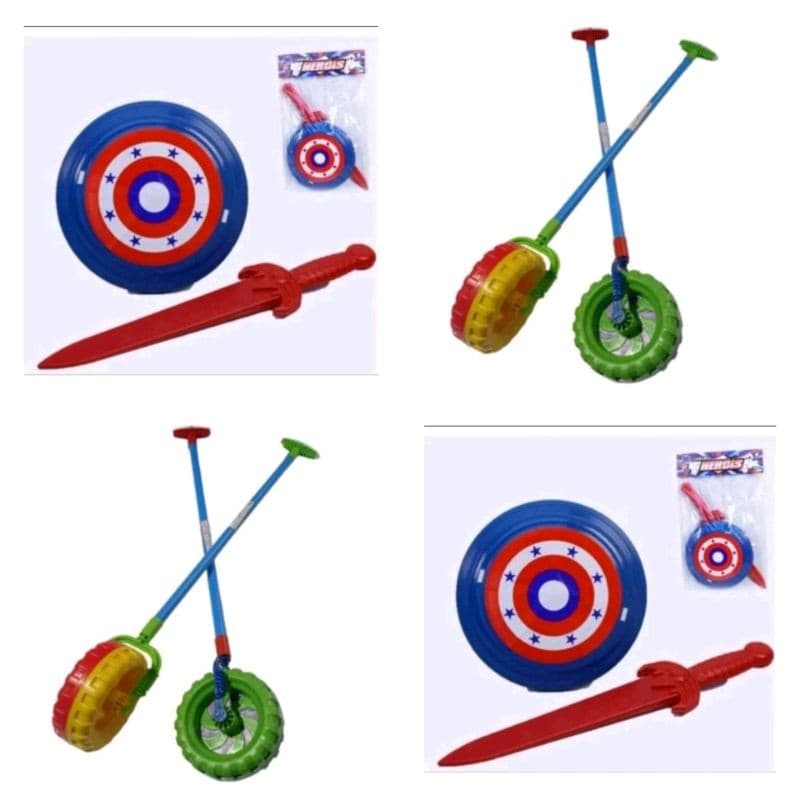 Kit 2 BRINQUEDOS SENDO Escudo e Espada Heróis - Brinquedo Infantil+Gira Gira para Bebê - 62cm Brinquedo