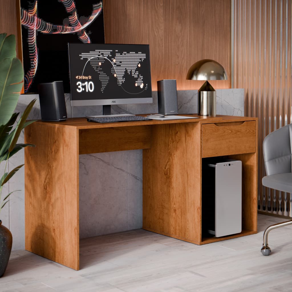 Mesa De Computador Gamer Escrivaninha Para Quarto e Escritório - Freijó