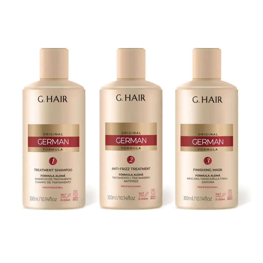 Kit Inoar G hair Escova Alisadora German Alemã 300ml