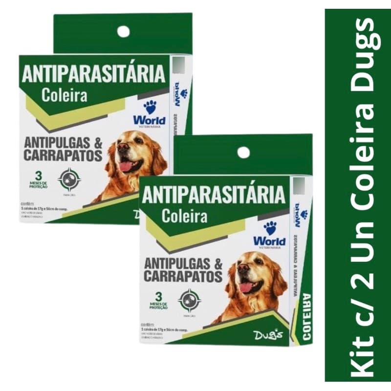 2 Coleiras Antipulgas e Carrapatos Dug’s - Ideal para Cachorros