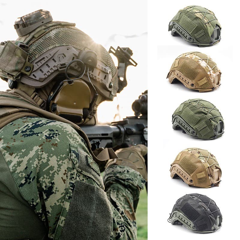 Conjunto De De Capacete Tático Para Marítimo , Bolsa De Bateria NVG , Malha Híbrida De Capacetes De Colisão E